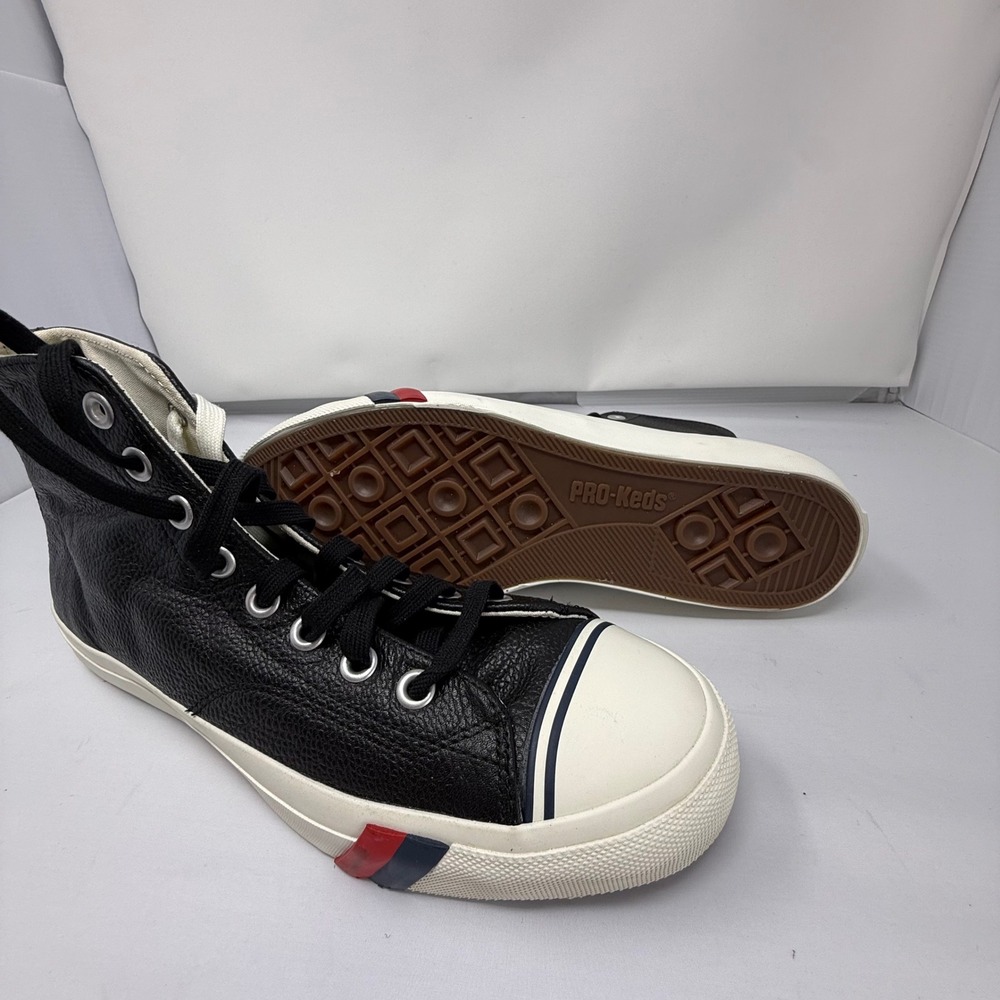 Pro-Keds Royal Hi Top Sneakers 10.5 Black Pebbled Leather Streetwear PH64114
